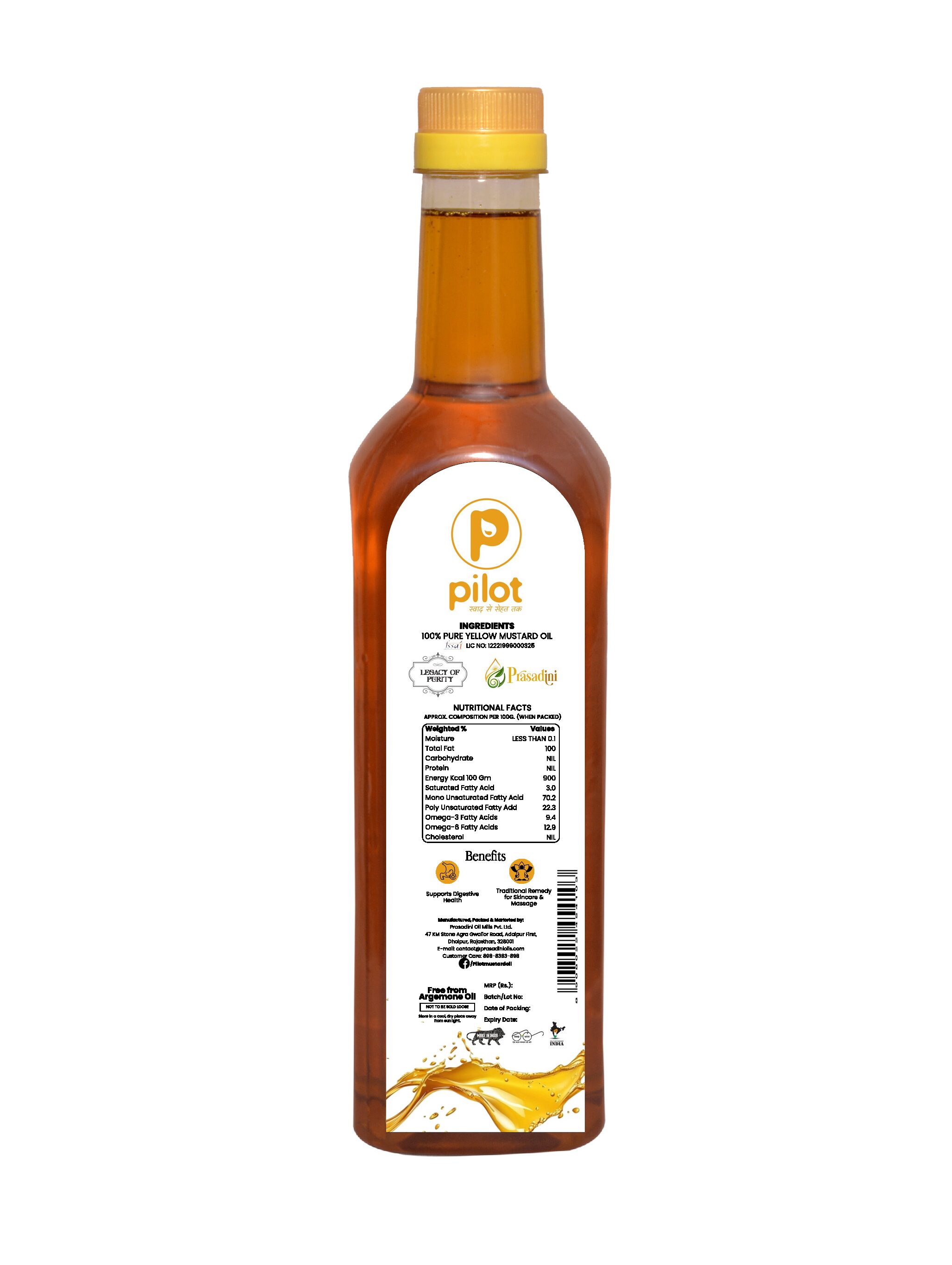 Kacchi Ghani Yellow Mustard Oil - 1L - Image 2